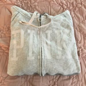 Pink Zip up Two tone Hoodie!